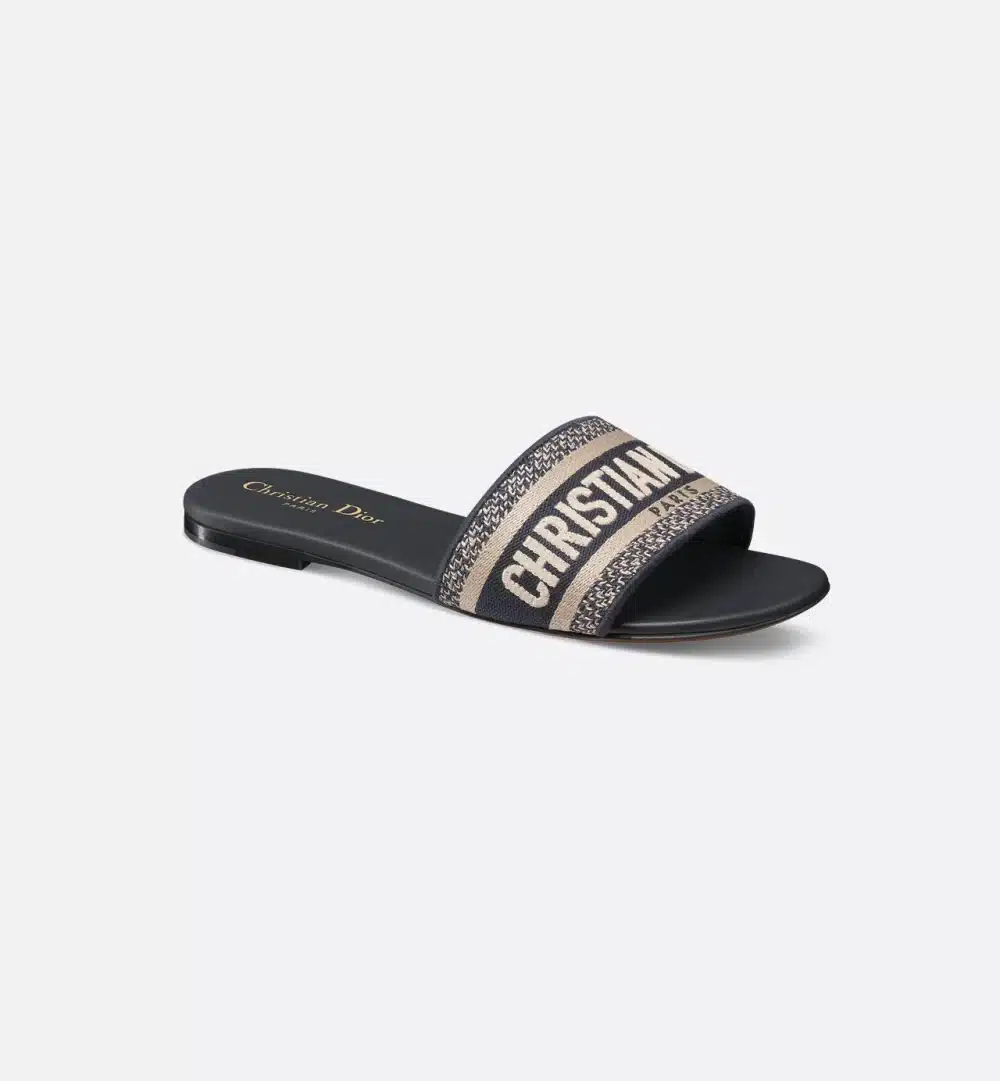 Maison D. Embroidered Strap Slide Sandal - Image 3