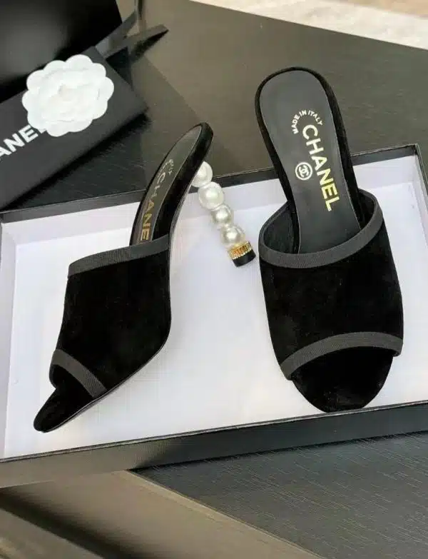 Maison C. Pearl Accent Slingback Heels